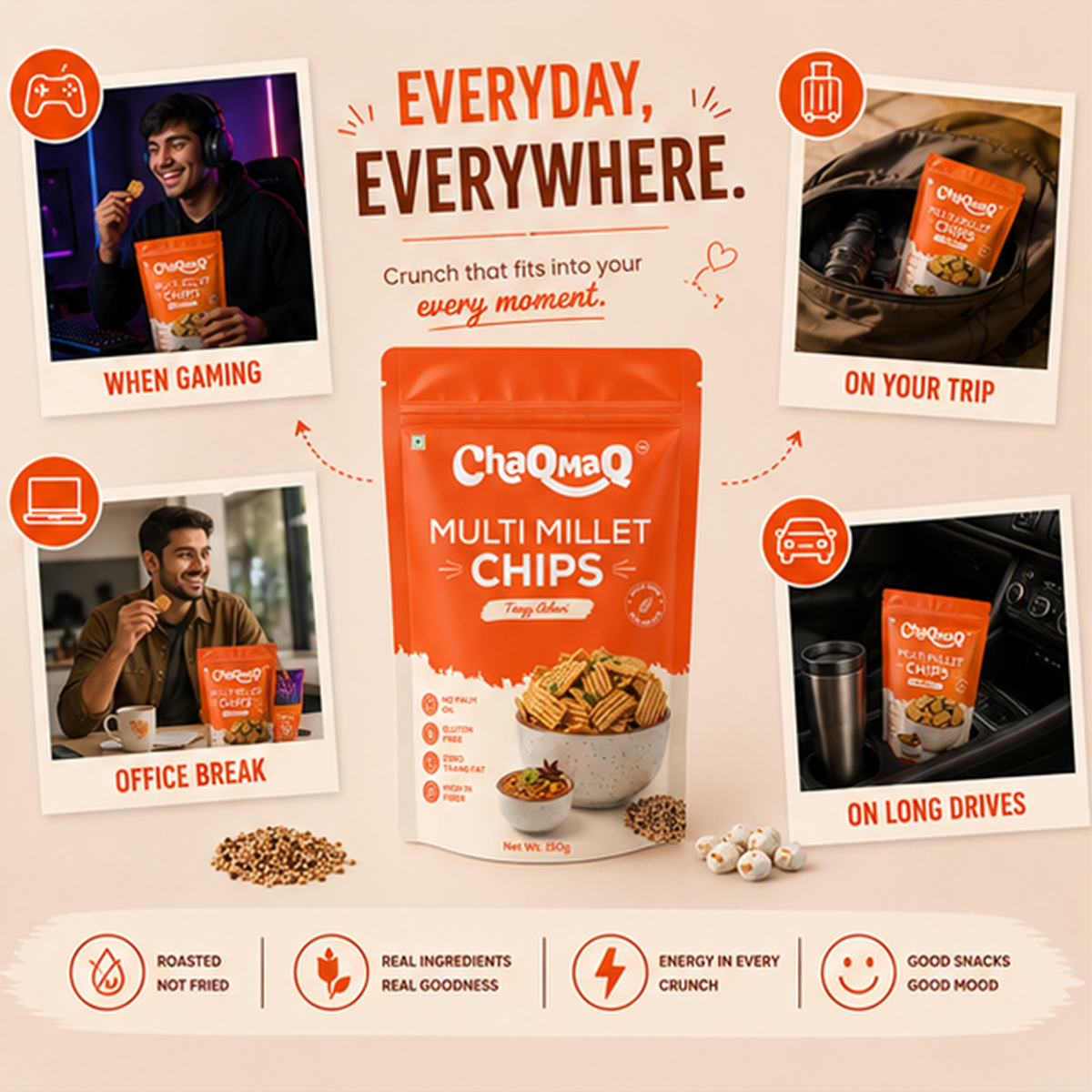 ChaQMaQ Multi Millet Chips